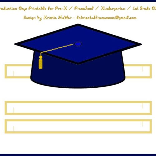 Graduation Cap School Navy Blue Paper Party Hat Printable - Classful