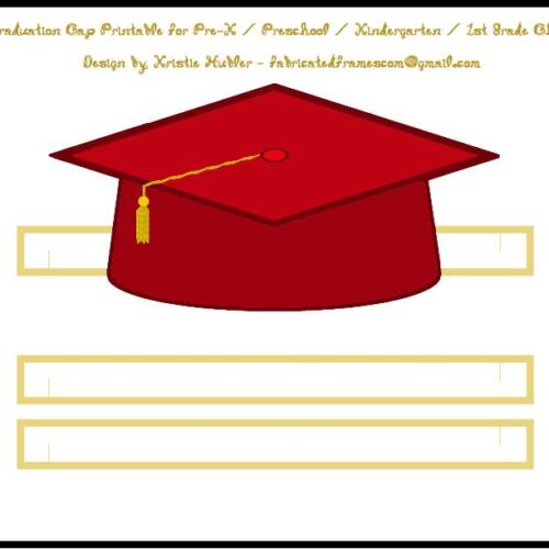 Graduation Cap School Red Paper Party Hat Printable - Classful