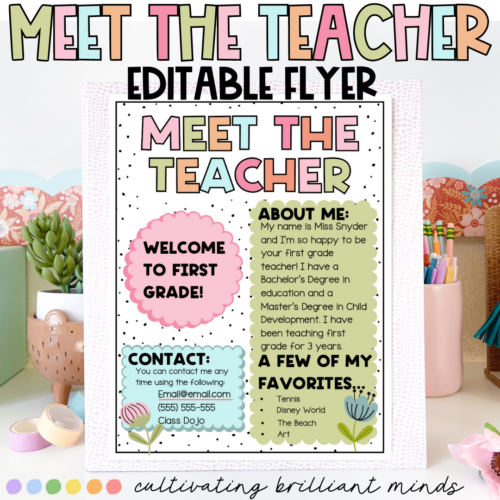 EDITABLE In Bloom Meet the Teacher Flyer | Back to School | Template ...