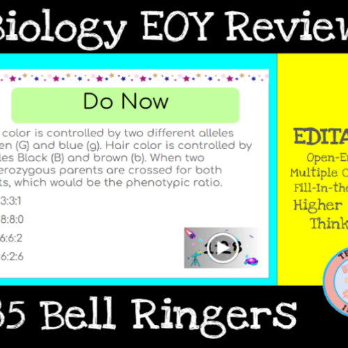 Biology EOC Review Editable Bell Ringers Exit Ticket Warm Up Questions ...
