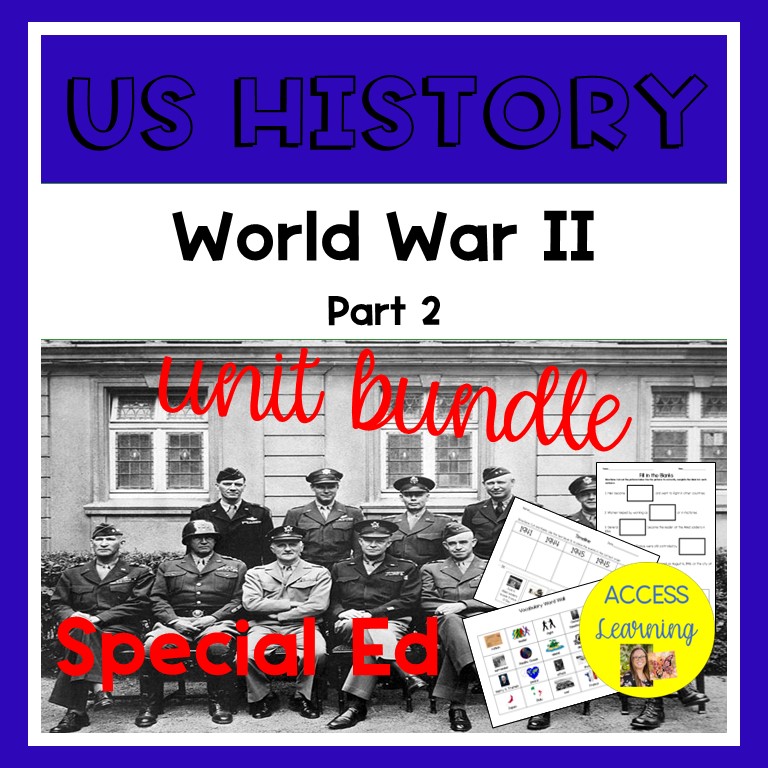World War II Part 2 Unit for Special Ed Leveled Adapted Books ...