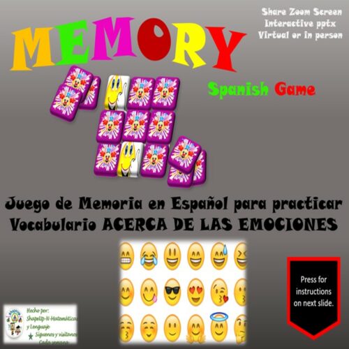 Free Spanish Interactive Memory Game to Practice Acerca de las ...
