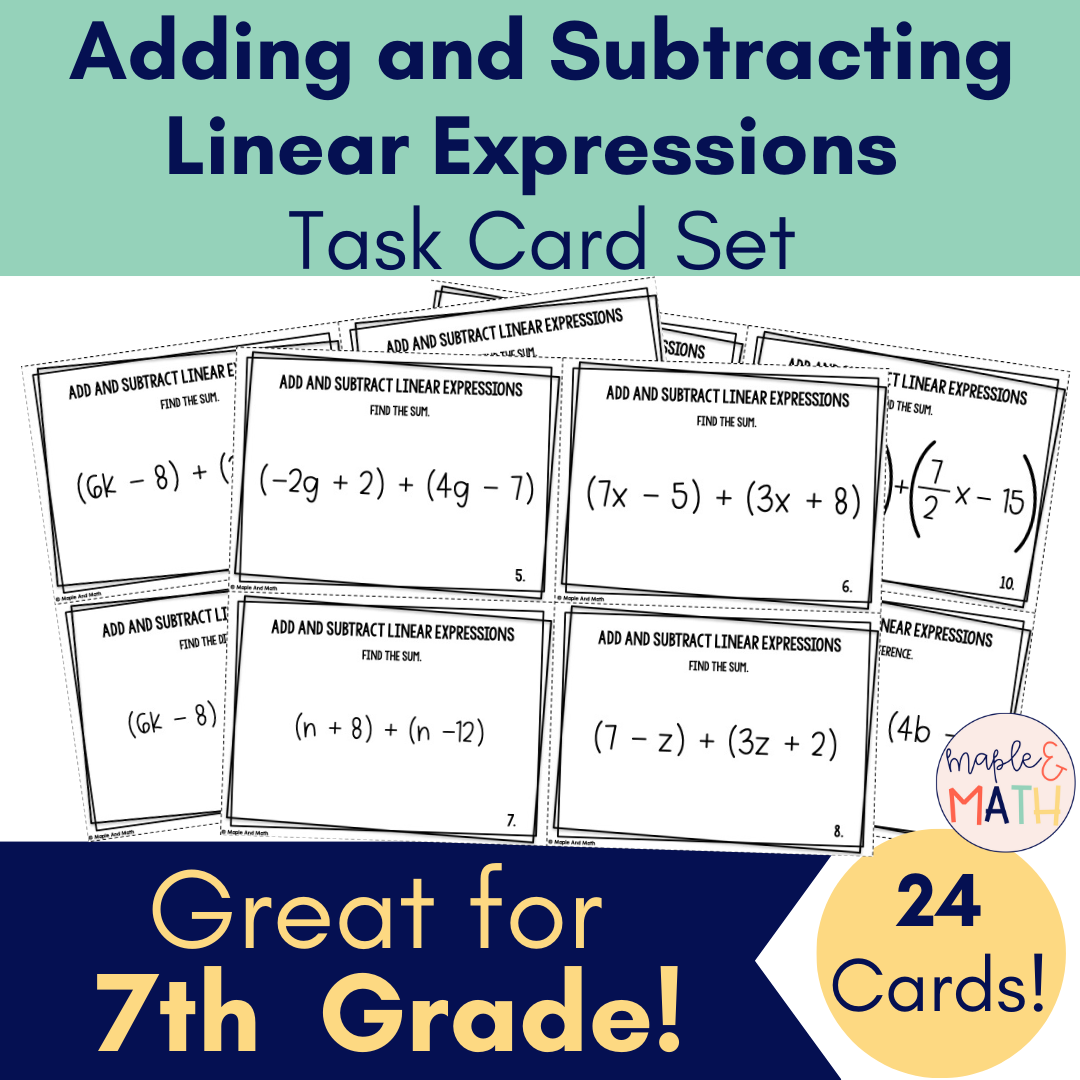 Adding And Subtracting Linear Expressions Adding And Subtracting