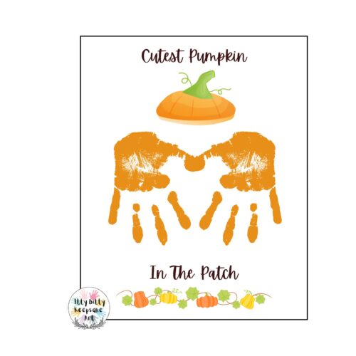 Pumpkin Handprint Craft Art Printable Template / Autumn Activity / Fall ...