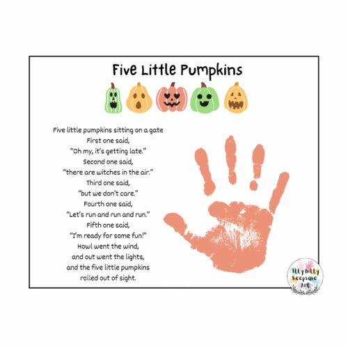 Five Little Poems Bundle Handprint Craft Art Printable Template ...