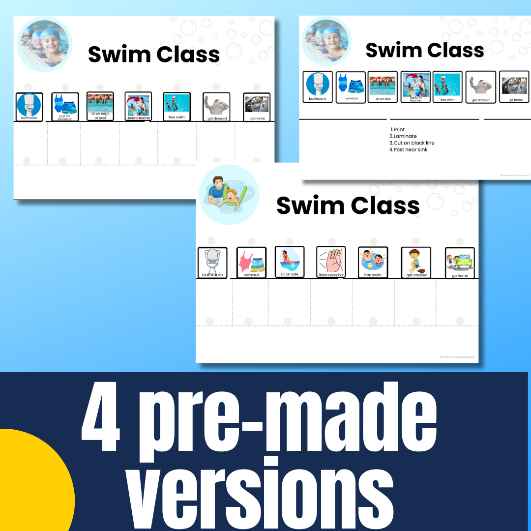 Free Swim Lesson Skills Printables For Visual Schedule