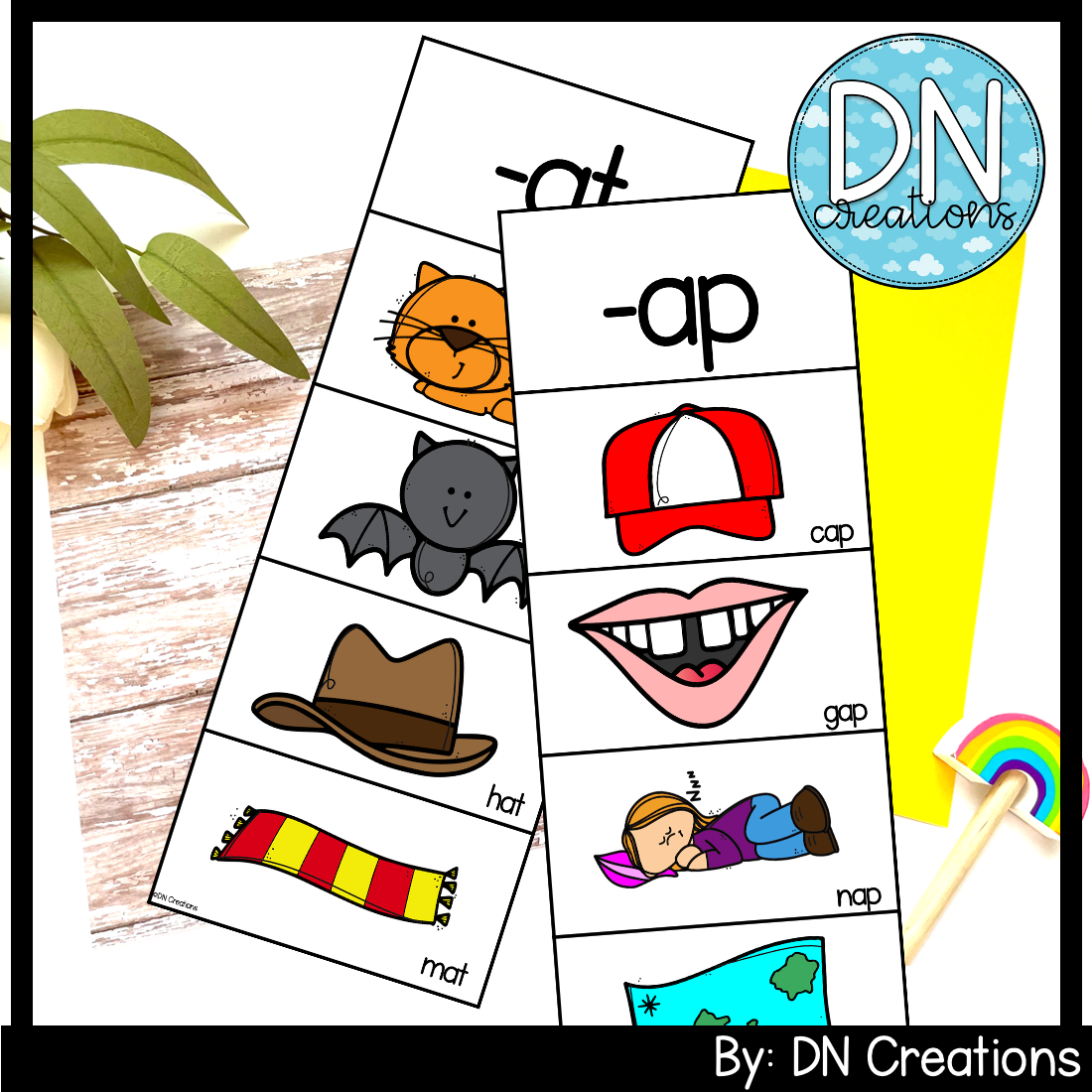 CVC cards for Pocket Chart l CVC Reading Strips for Science of Reading ...