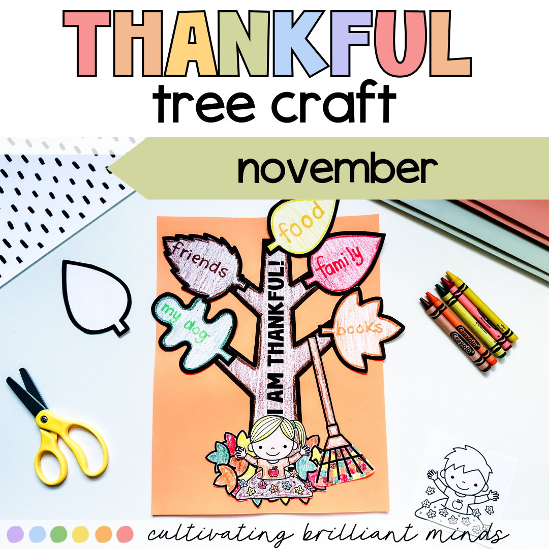 November Thankful Tree Gratitude Craft | Thanksgiving | Bulletin Board ...