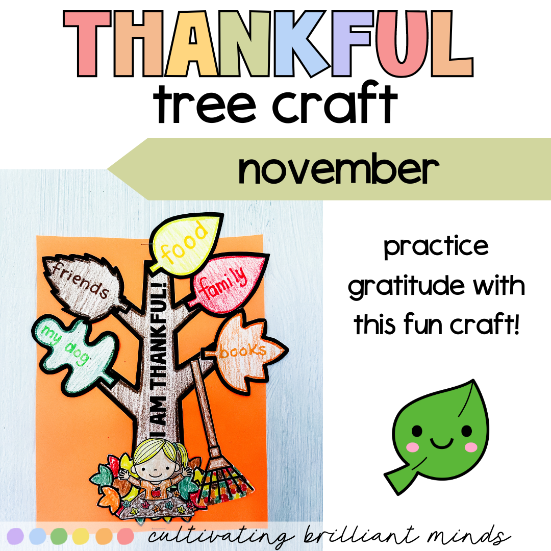November Thankful Tree Gratitude Craft | Thanksgiving | Bulletin Board ...