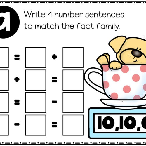 Fact Families 6-10 Math Task Cards- 1st Grade Addition & Subtraction ...