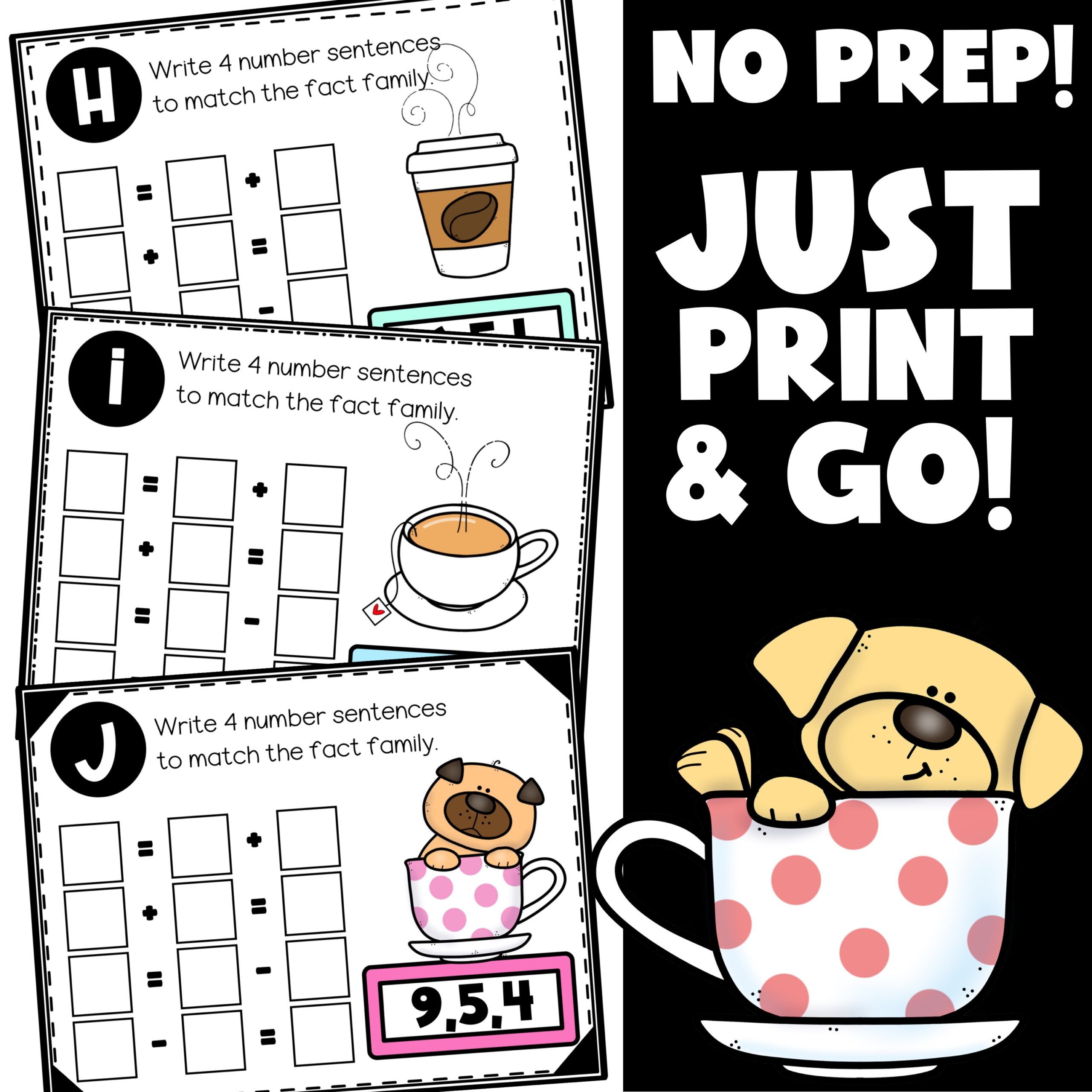 Fact Families 6-10 Math Task Cards- 1st Grade Addition & Subtraction ...