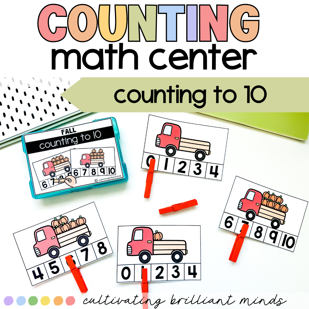 Fall Counting to 10 Math Center | Numbers to 10 | Autumn | Kindergarten ...