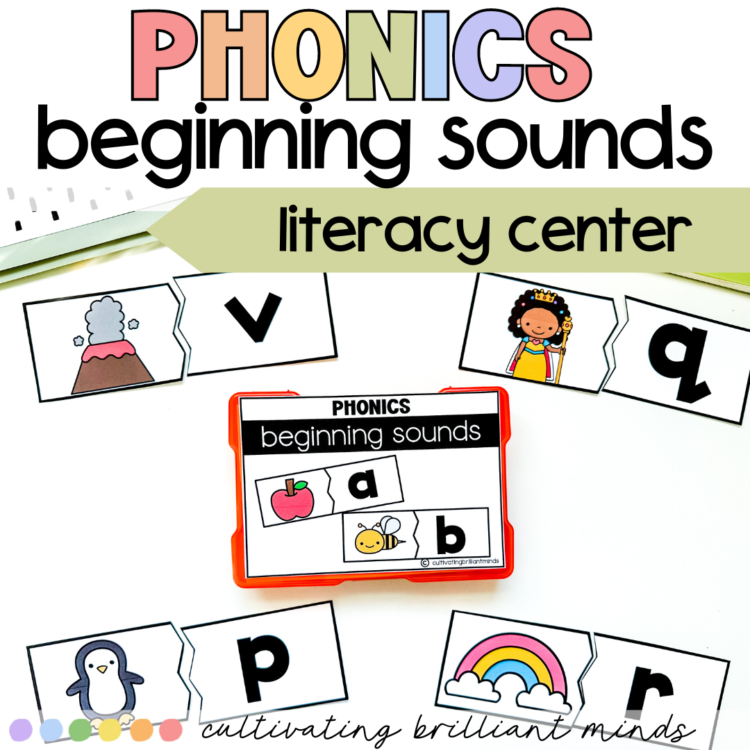 Back to School Beginning Sounds Phonics Center | Phonics Activities ...