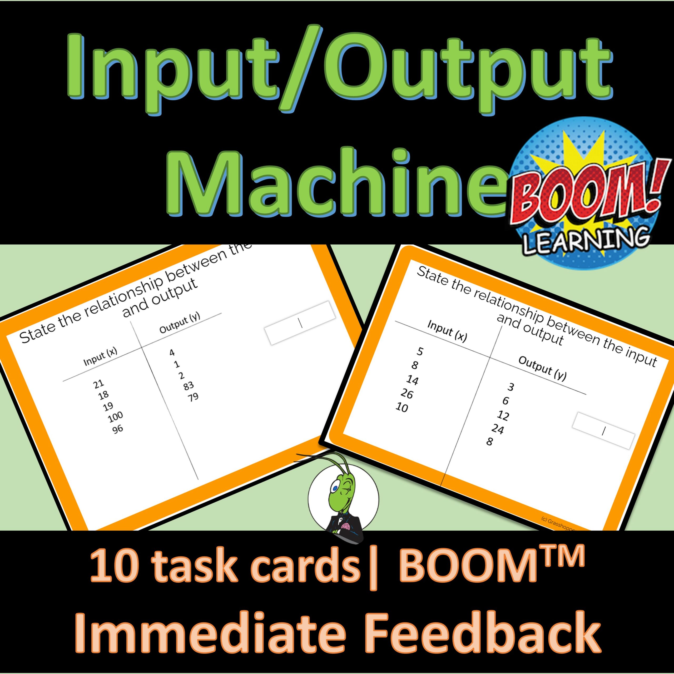 Input Output Function Machines 1 Boom Digital Task Cards - Classful