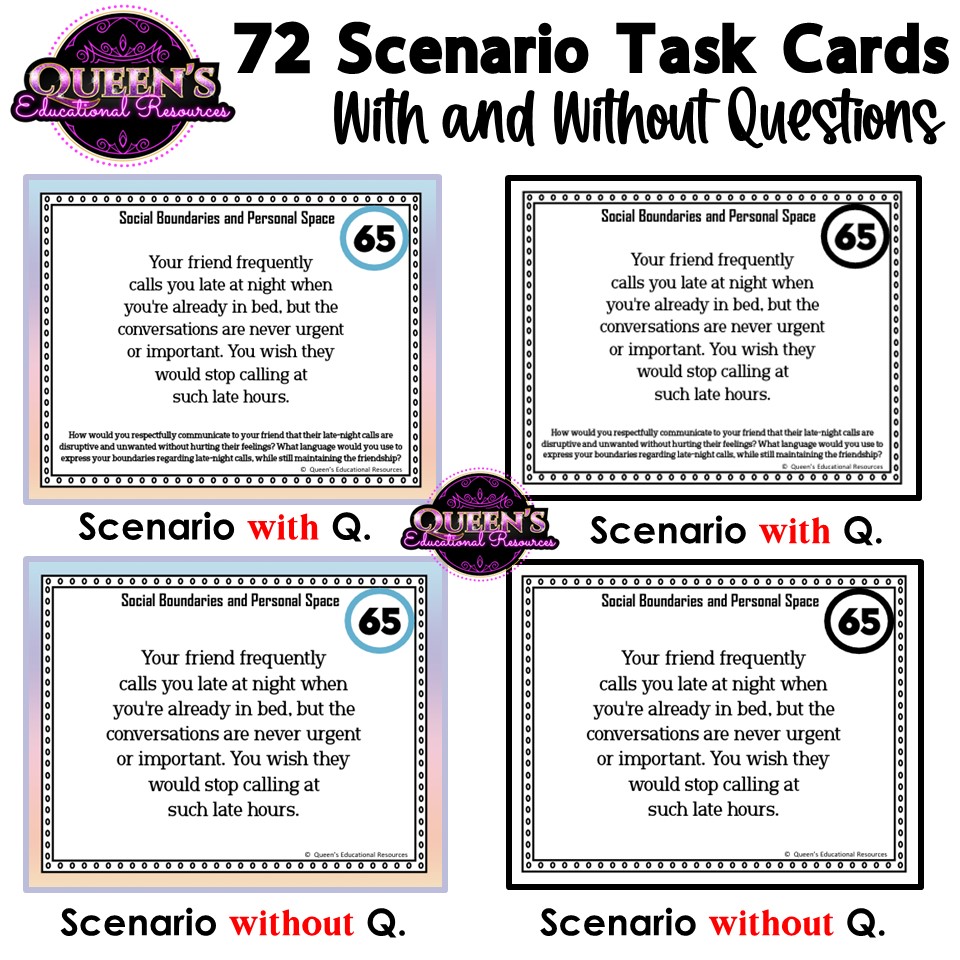 Social Boundaries and Personal Space | Situation Cards and Worksheets | Scenarios - Classful social-boundaries-and-personal-space-situation-cards-and-worksheets-scenarios-classful