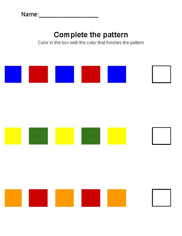 ABAB shape color pattern! - Classful