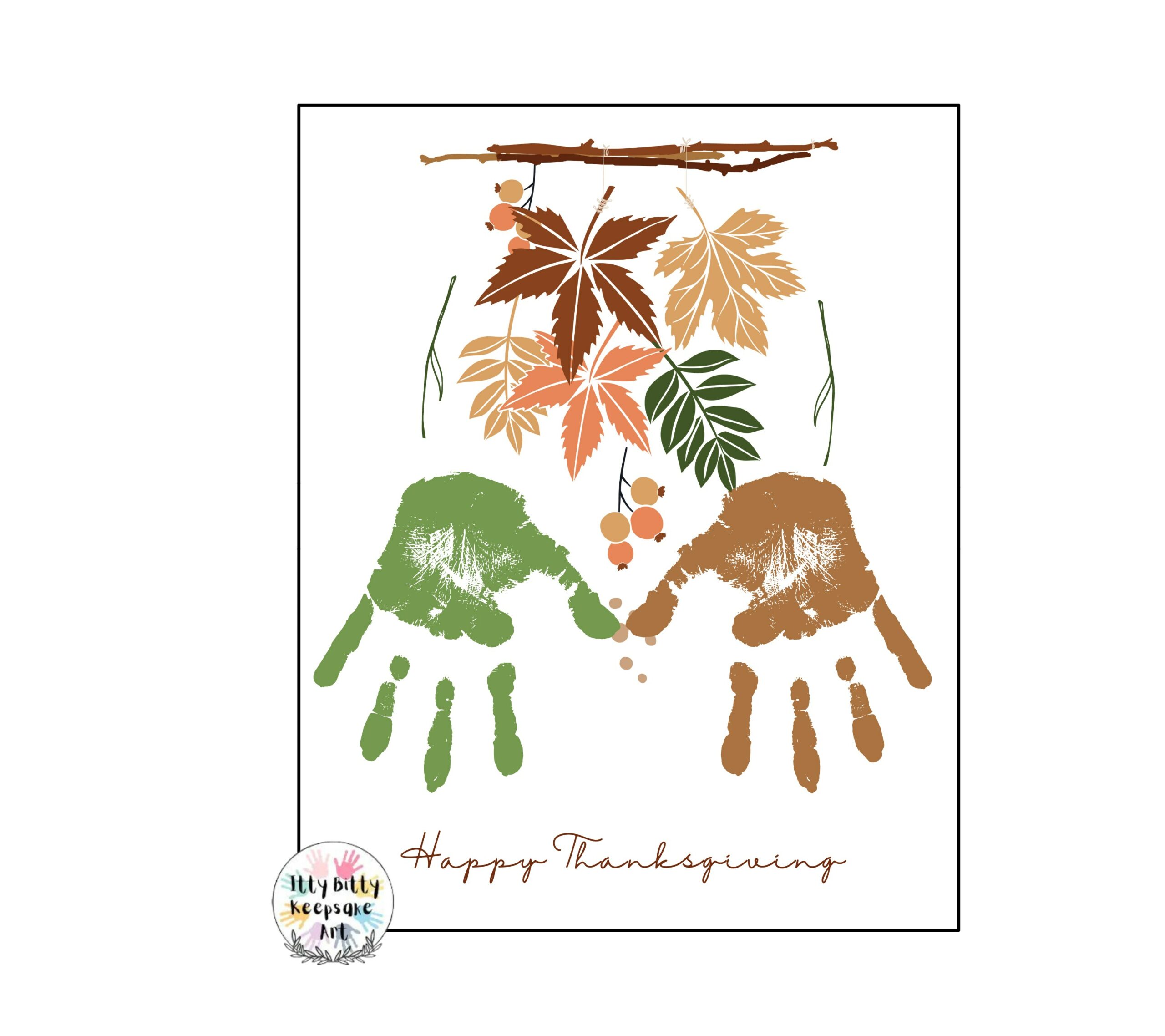 Happy Thanksgiving Handprint Craft Art Printable Template / Autumn ...