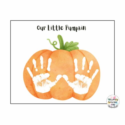 Little Pumpkin Handprint Craft Art Printable Template / Autumn Activity ...