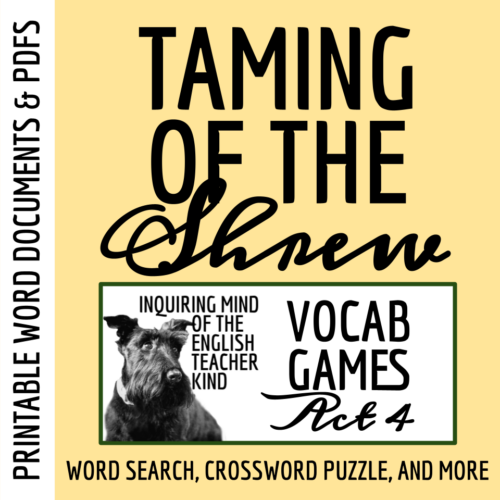 Shakespeare's The Taming of the Shrew Vocabulary Games for High School (Act 4)'s featured image
