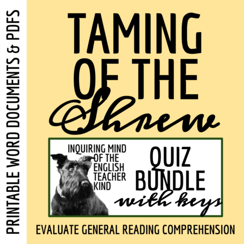 Taming of the Shrew Quiz and Answer Key Bundle for High School's featured image