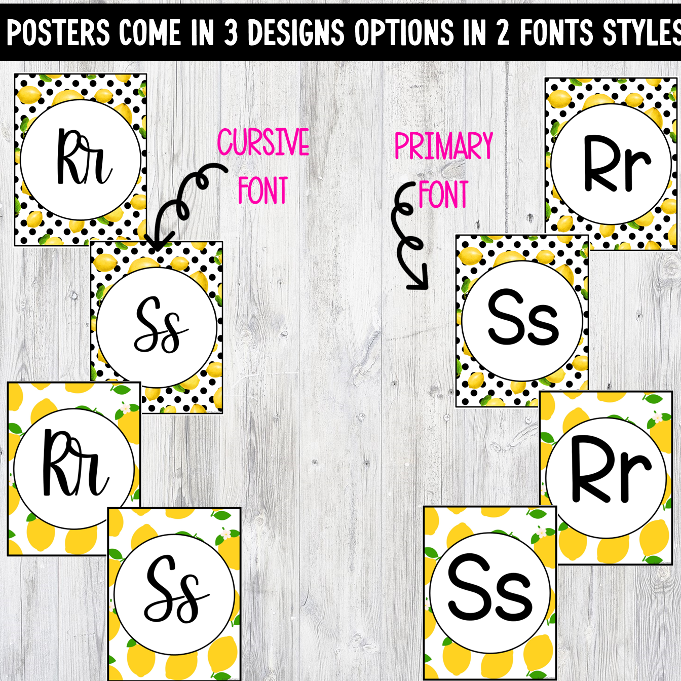 Lemon Themed Alphabet Posters Classroom Decor - Classful