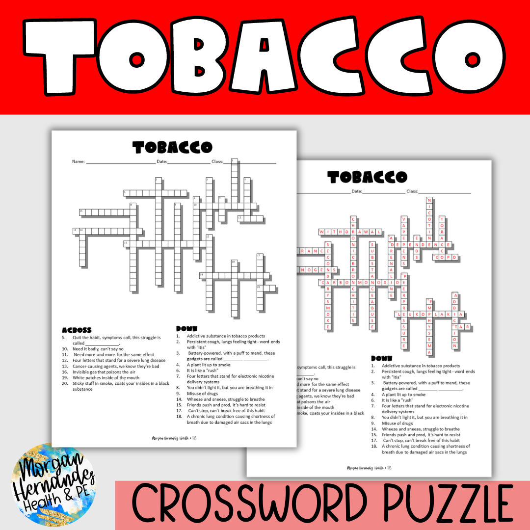 coarse tobacco crossword clue Tobacco Crossword Puzzle