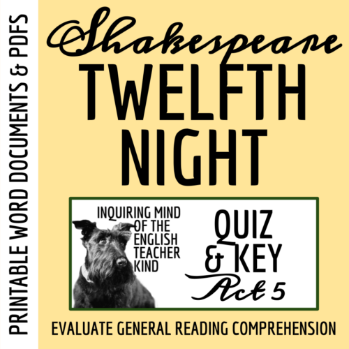 Twelfth Night Act 5 Quiz and Answer Key for High School's featured image