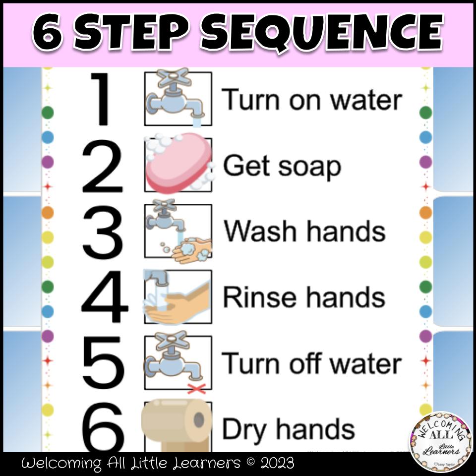 Bathroom Visuals Washing Hands Step Sequence Visuals Poster- Personal ...