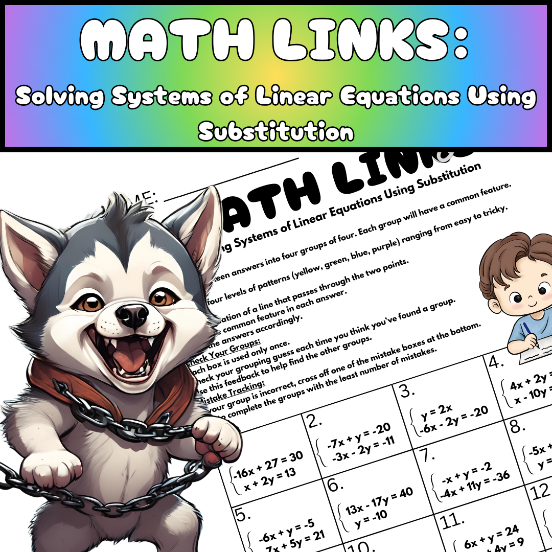 Math Link Early Math Math Links- Systems of Linear Equations- Substitution (like the NYT ...