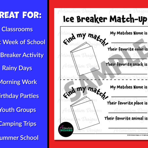 Back to School | Ice Breaker Matching Game | First Day of School ...