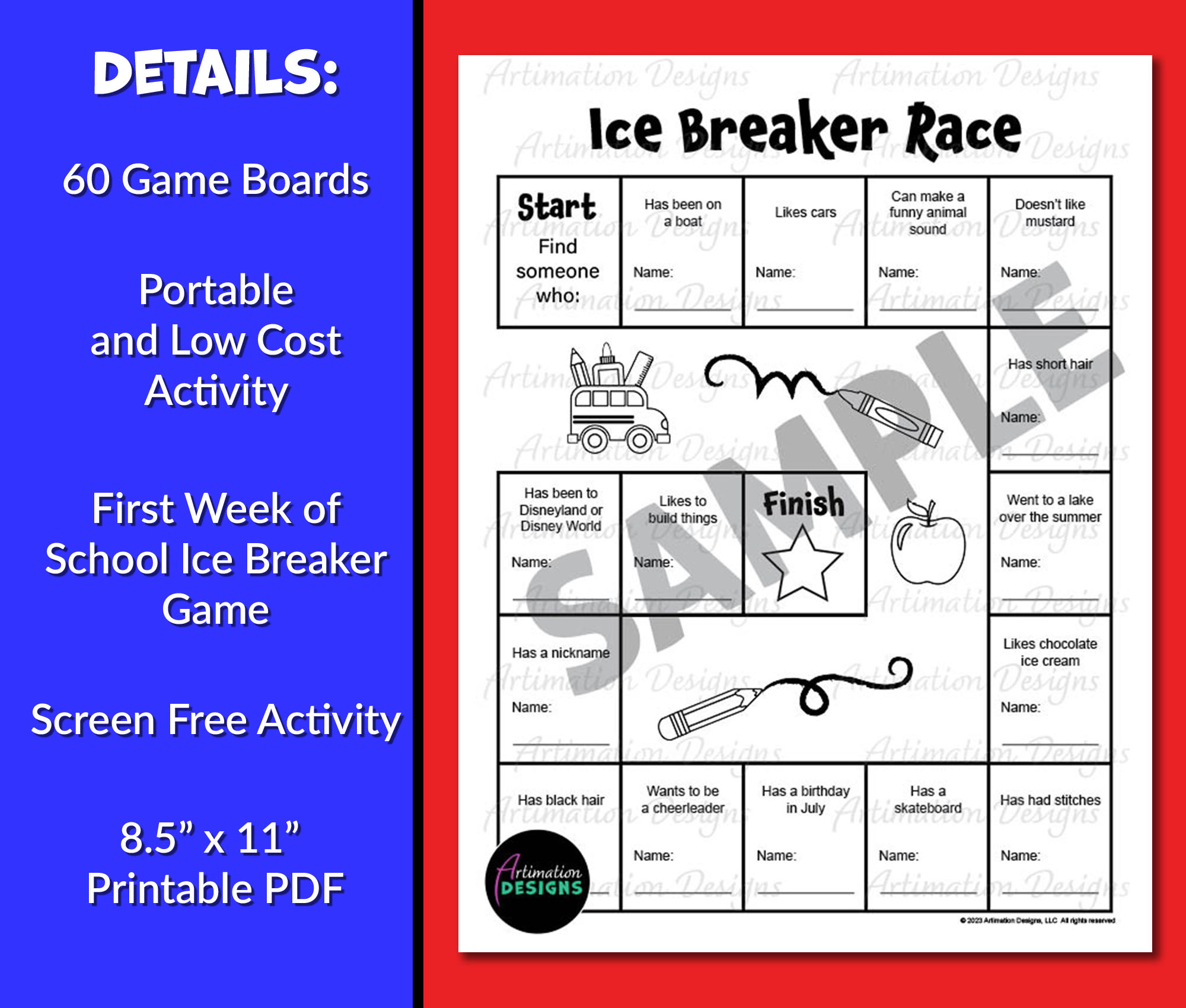 Back to School Ice Breaker Race Game | First Week of School Activity ...