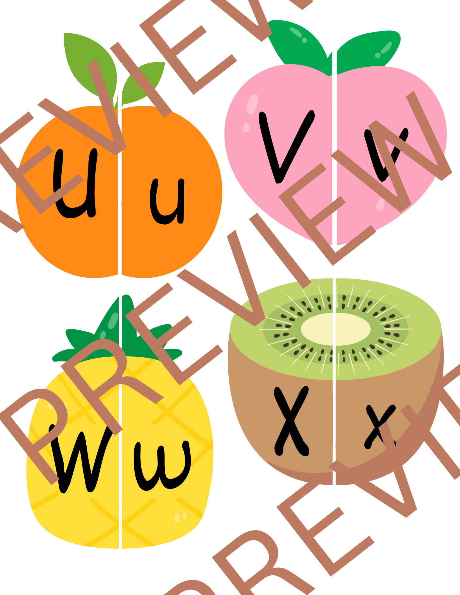 A-Z Upper & Lowercase Letter Matching | Fruit Theme | Kindergarten