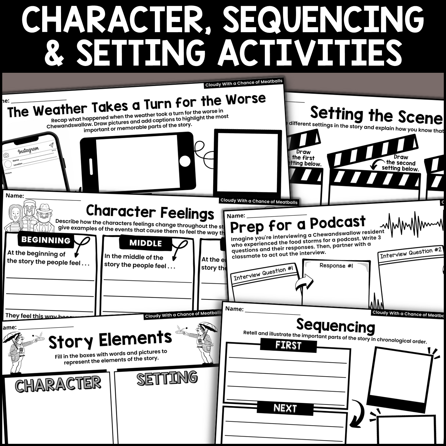 Cloudy with a Chance of Meatballs Read-Aloud Activities and Book Companion  - Classful, image size:1440x1440