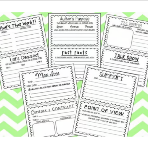 Reading Response Non Fiction Tic Tac Toe Menu Choice Board - Classful