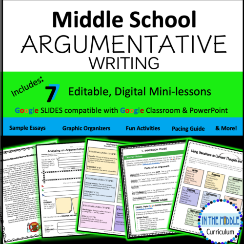 Argumentative Essay Writing Unit for Middle School - Classful