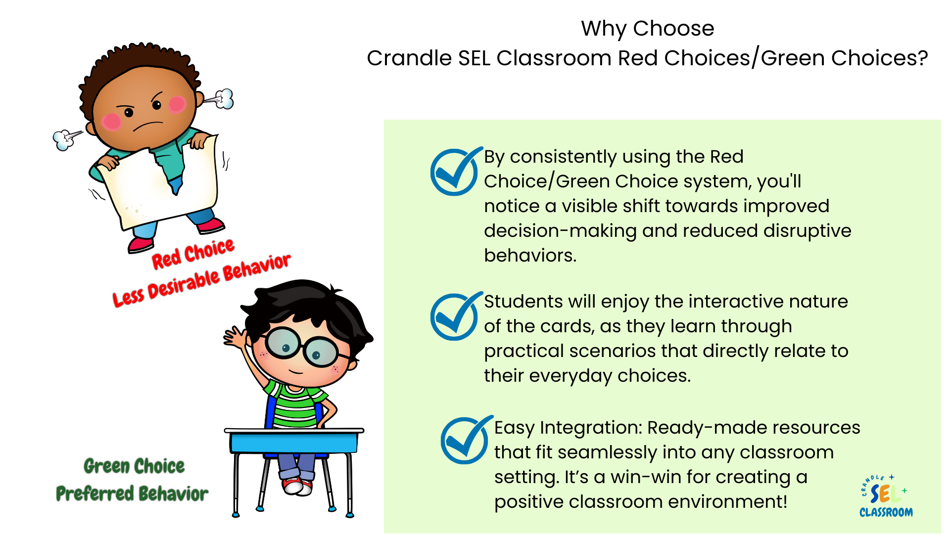 Red Choice and Green Choice Behavior Management Task Card Activity ...