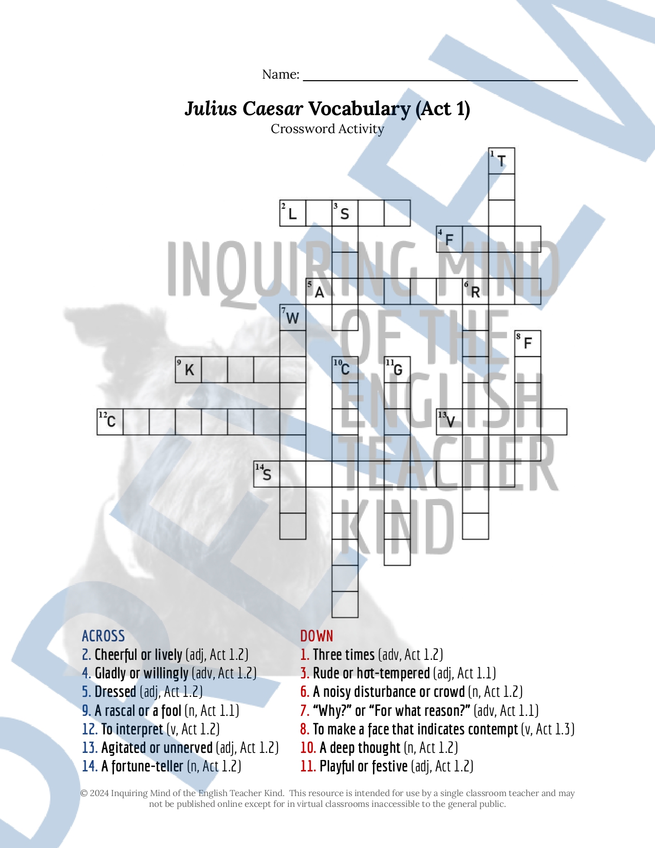 Shakespeare's Julius Caesar Act 1 Vocabulary Games for High School - Classful Shakespeare's julius caesar act 1 vocabulary games for high school - classful