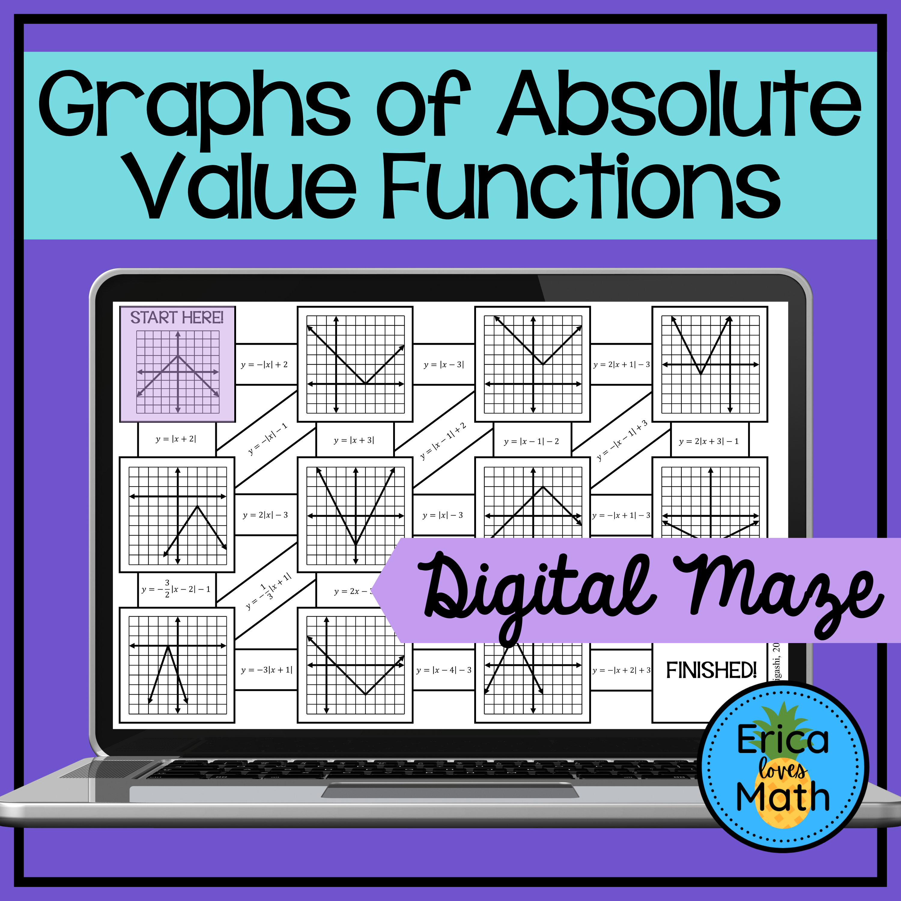 Graphs of Absolute Value Functions Digital Maze Activity - Classful