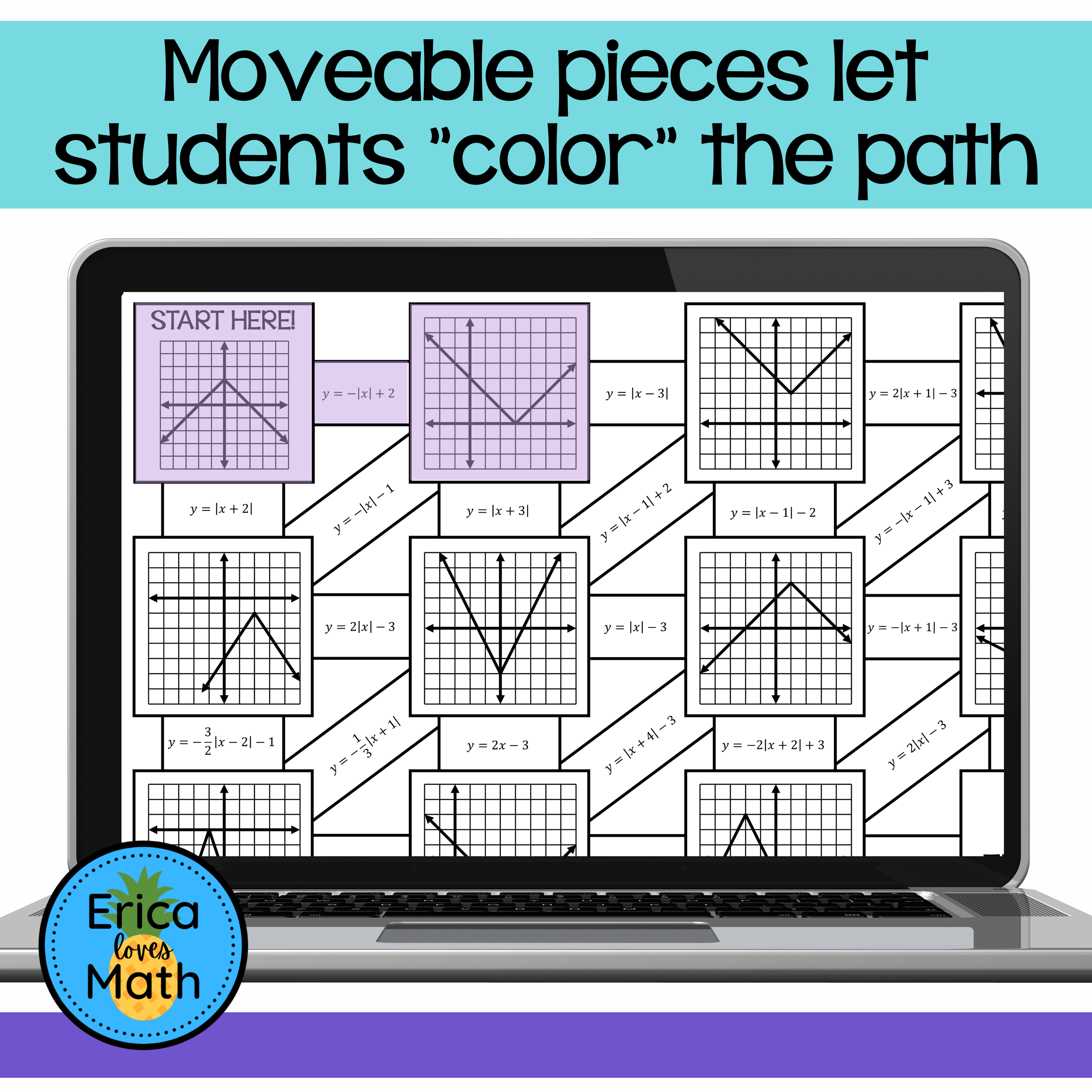 Graphs of Absolute Value Functions Digital Maze Activity - Classful