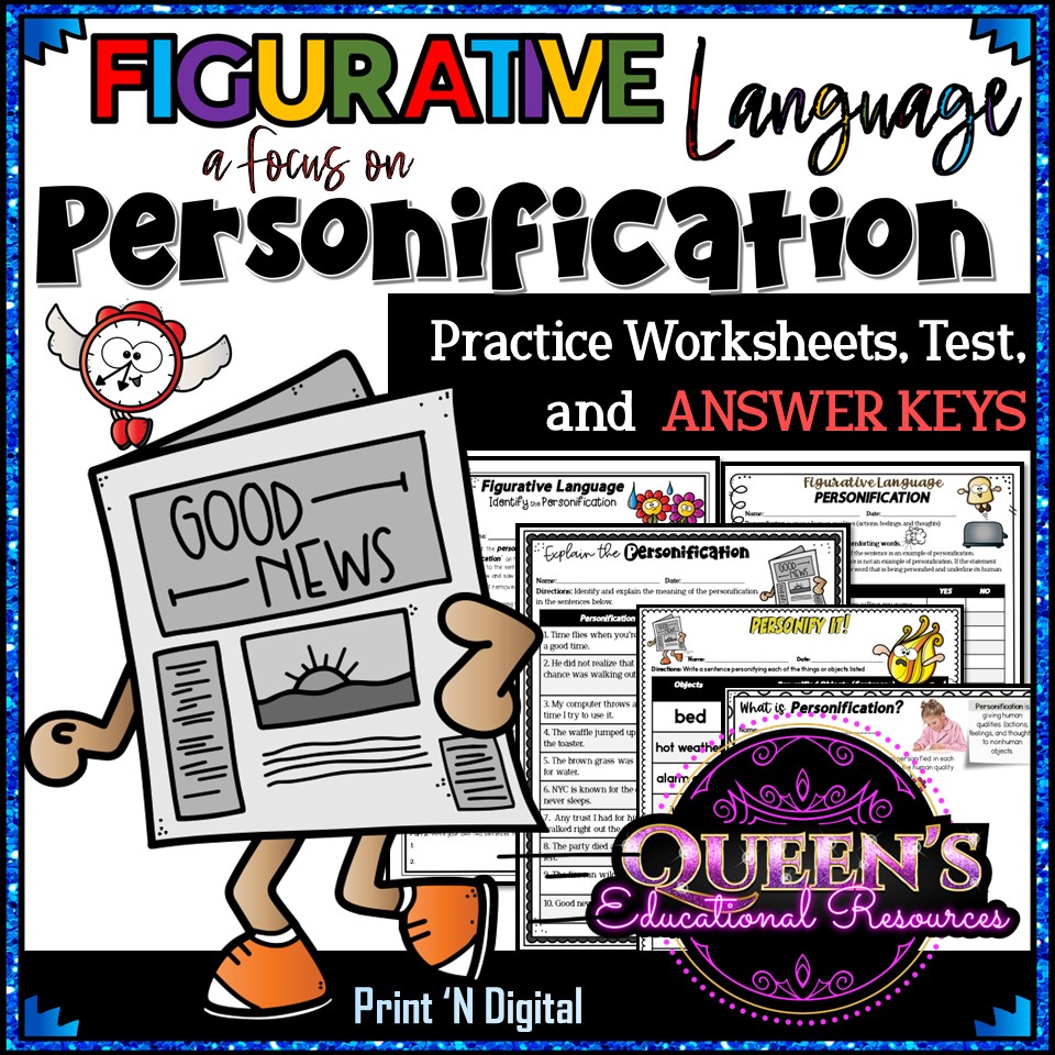 Personification Activities | Personification Worksheets | Figurative Language | Personification's featured image