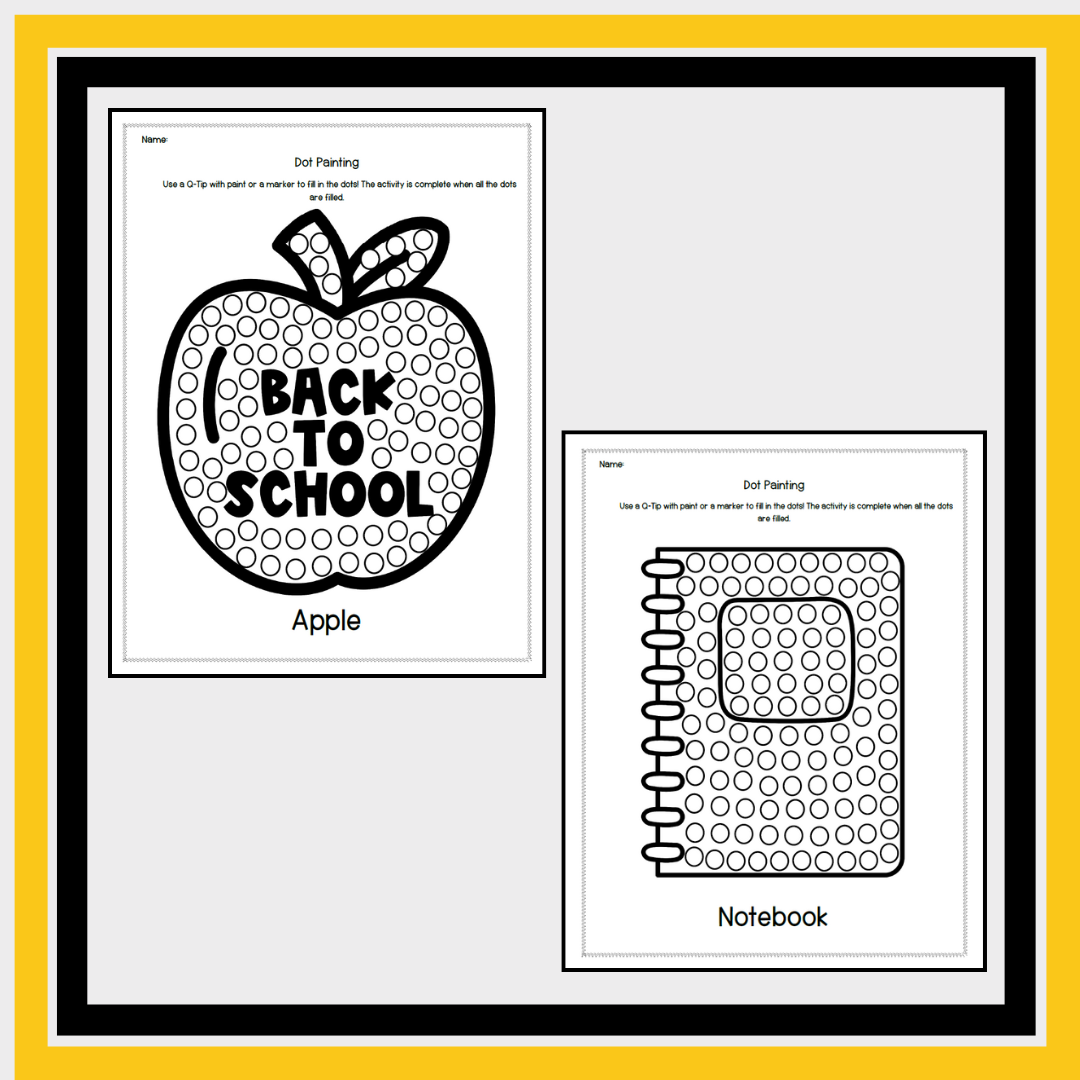 Fine Motor Dot Q-Tip Painting | Back to School Theme - Classful