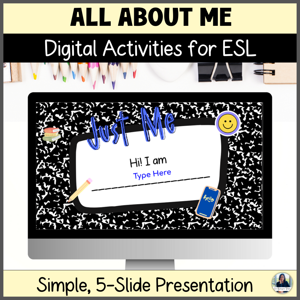 ESL Back to School All About Me Digital Activity for Newcomers and ...