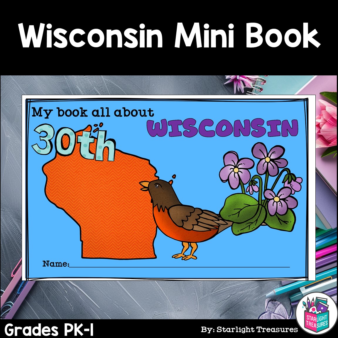Wisconsin Mini Book for Early Readers - A State Study - Classful