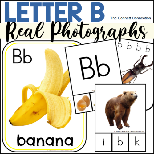 Letter B Phonics and Writing Centers with Real Photographs's featured image