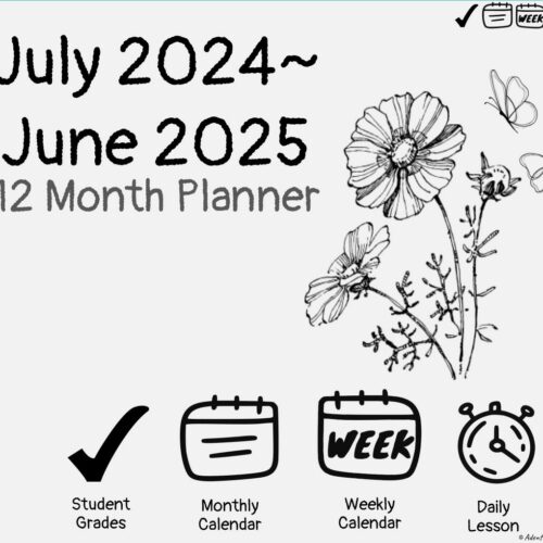 July 2024-June 2025 (12 month) Hyperlinked Lesson Planner - 2 Prep's featured image