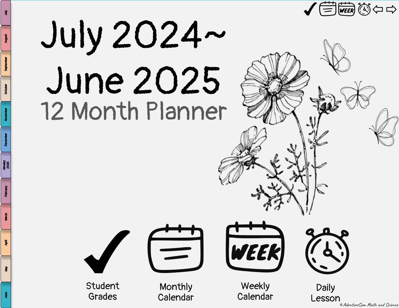 July 2024-June 2025 (12 month) Hyperlinked Lesson Planner - 2 Prep's featured image