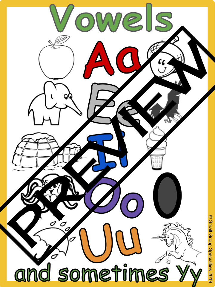 Phonics Anchor Chart - Vowels - Long and Short Sounds - Classful