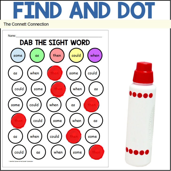 First Grade Sight Word Dab It Worksheets - Classful