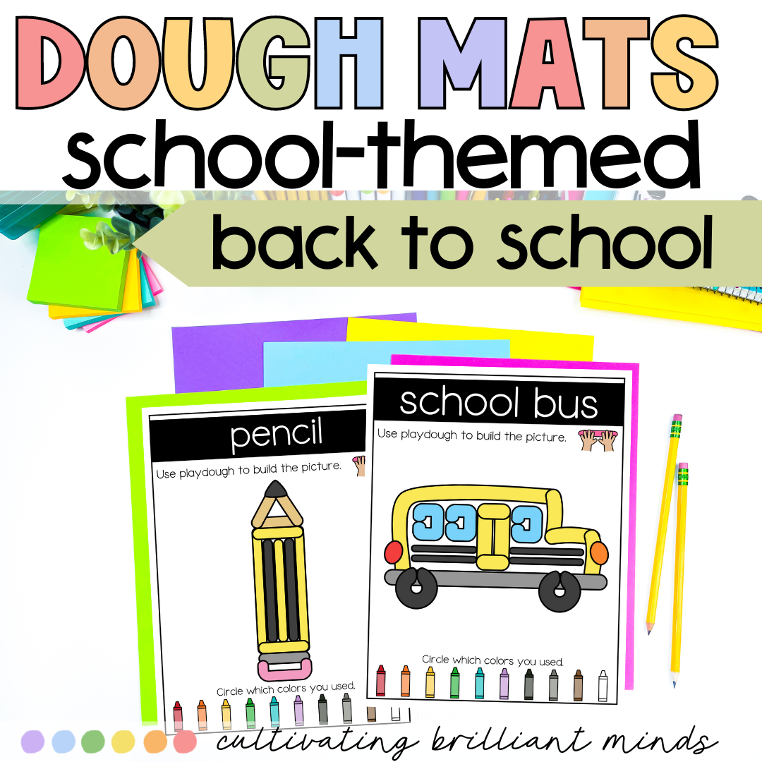 Back to School Dough Mats | Fine Motor Skills | Playdough Activities ...