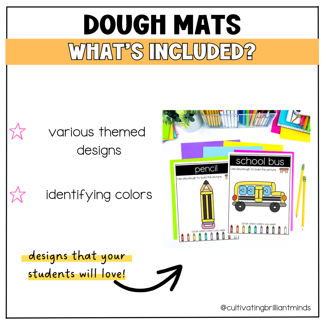 Back to School Dough Mats | Fine Motor Skills | Playdough Activities ...
